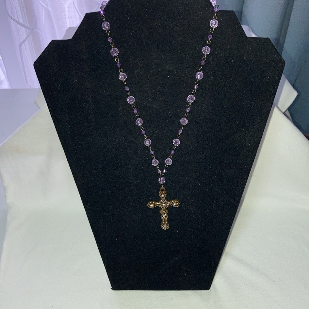 Vintage lavender faux gemstone necklace